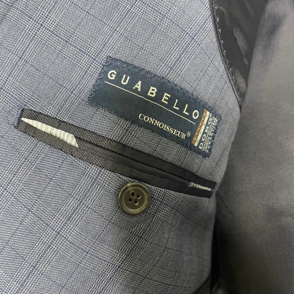 Banana Republic Blue Plaid Wool Blazer Sport Coat Size 44  Guabello - Picture 6 of 6